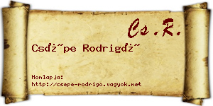 Csépe Rodrigó névjegykártya